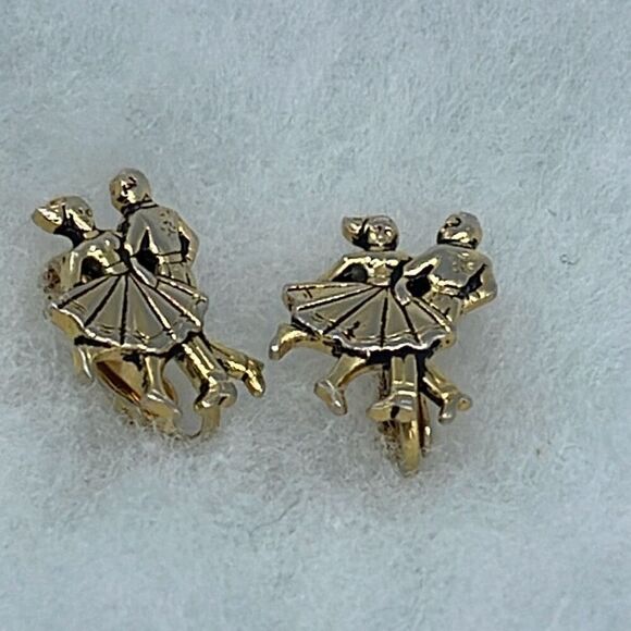 Vintage 50’s rockabilly bebop dancing Sock hop earrings. - Picture 2 of 7